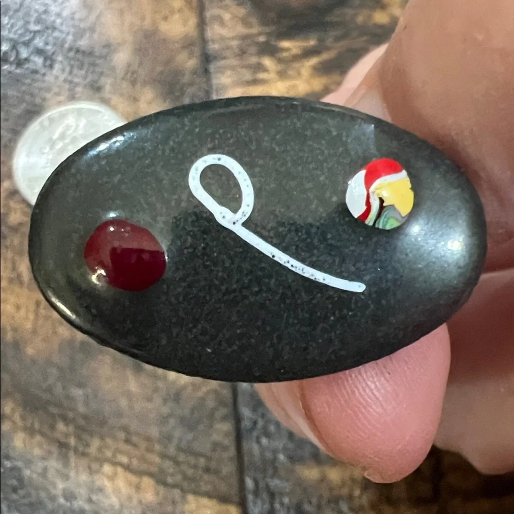 Vintage Black hand painted Cufflinks